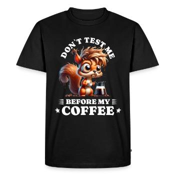 Morning Grouch Coffee Anti Lève-Tôt Écureuil - T-shirt Premium bio Homme - noir - Devant - Nico (187cm)