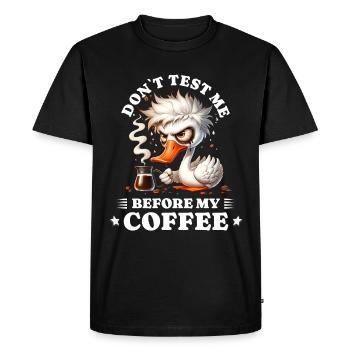 Morning grouch coffee anti lève-tôt canard - T-shirt Premium bio Homme - noir - Devant - Nico (187cm)