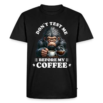 Morning Grouch Coffee Anti Early Bird Gorilla - T-shirt Premium bio Homme - noir - Devant - Nico (187cm)