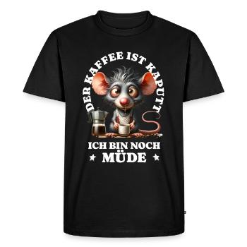Morning grouch coffee is broken funny rat - Men's Premium Organic T-Shirt - black - Front - Nico (187cm)