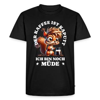 Grognement matinal Le café est cassé Écureuil - T-shirt Premium bio Homme - noir - Devant - Nico (187cm)
