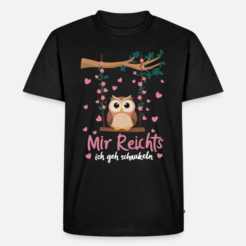 Nachteule Eule Eulen Vogel - Männer Premium Bio T-Shirt - Schwarz