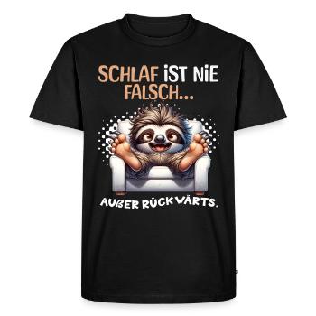 Je suis fatigué Paresseux Drôle Pyjama Matin Grognements - T-shirt Premium bio Homme - noir - Devant - Nico (187cm)