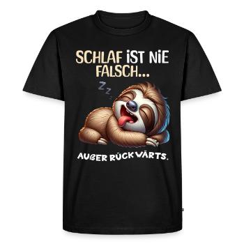 Je suis fatigué Paresseux Drôle Pyjama Matin Grognements - T-shirt Premium bio Homme - noir - Devant - Nico (187cm)
