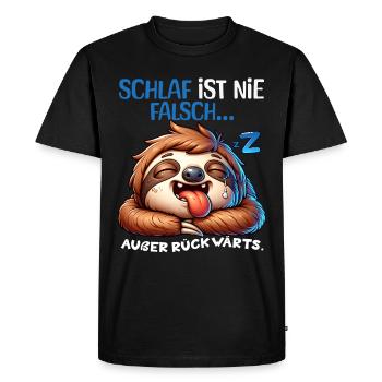 Je suis fatigué Paresseux Drôle Pyjama Matin Grognements - T-shirt Premium bio Homme - noir - Devant - Nico (187cm)