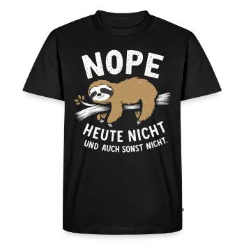 Paresseux Paresseux Animal Dormant Paresseux - T-shirt Premium bio Homme - noir - Devant - Nico (187cm)