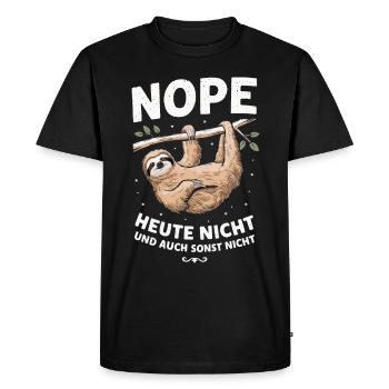 Paresseux Paresseux Animal Dormant Paresseux - T-shirt Premium bio Homme - noir - Devant - Nico (187cm)