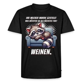 Fatigué Paresseux Je veux dormir Drôles de grognements matinaux - T-shirt Premium bio Homme - noir - Devant - Nico (187cm)