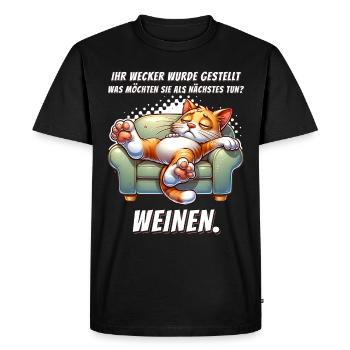 Fatigué Paresseux Je veux dormir Drôles de grognements matinaux - T-shirt Premium bio Homme - noir - Devant - Nico (187cm)