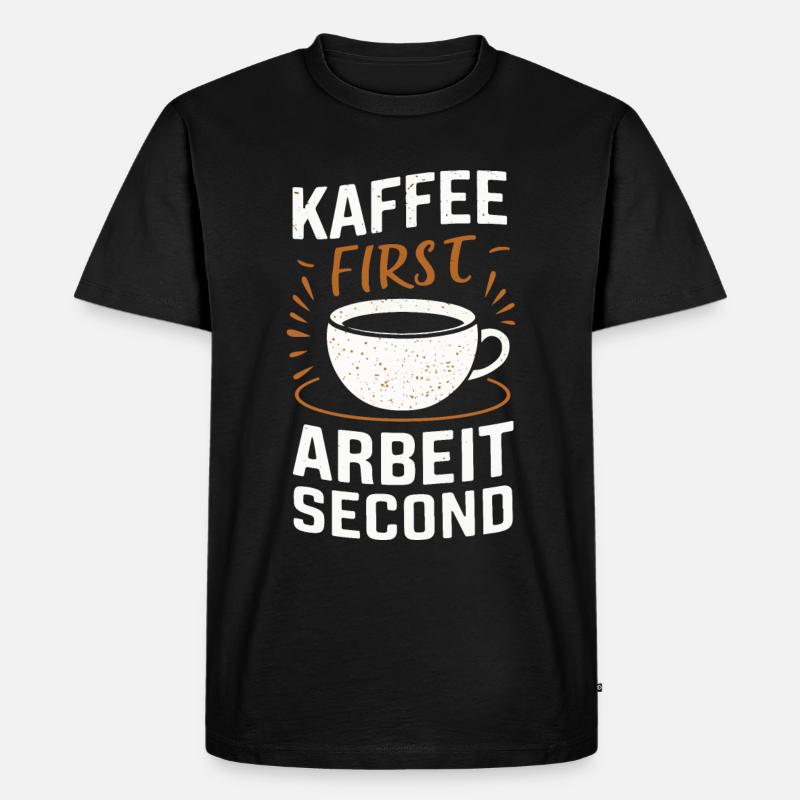 Kaffee Coffee Kaffeetrinker Kaffeeliebhaber - Männer Premium Bio T-Shirt - Schwarz