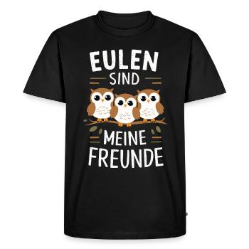 oiseau de nuit hibou hibou oiseau - T-shirt Premium bio Homme - noir - Devant - Nico (187cm)