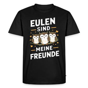 oiseau de nuit hibou hibou oiseau - T-shirt Premium bio Homme - noir - Devant - Nico (187cm)