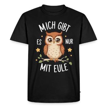 oiseau de nuit hibou hibou oiseau - T-shirt Premium bio Homme - noir - Devant - Nico (187cm)