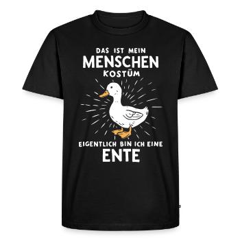 Canard colvert, canard oiseaux, canard, canard foncé, oiseau - T-shirt Premium bio Homme - noir - Devant - Nico (187cm)