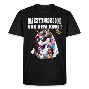 Enterrement de vie de garçon Mariée Enterrement de vie de jeune fille Grondement de femmes - T-shirt Premium bio Homme - noir - Devant - Nico (187cm)