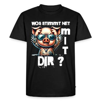 Je déteste les gens - Qu’est-ce qui ne va pas chez toi - T-shirt Premium bio Homme - noir - Devant - Nico (187cm)
