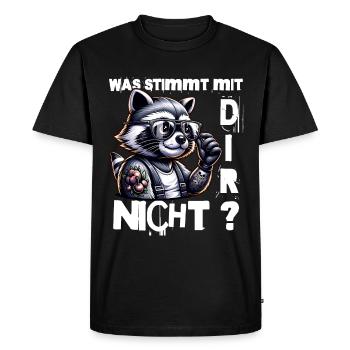 Je déteste les gens - Qu’est-ce qui ne va pas chez toi - T-shirt Premium bio Homme - noir - Devant - Nico (187cm)