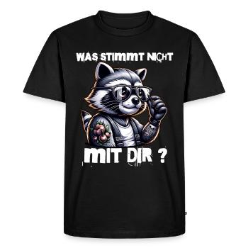 Je déteste les gens - Qu’est-ce qui ne va pas chez toi - T-shirt Premium bio Homme - noir - Devant - Nico (187cm)
