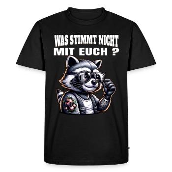 Je déteste les gens - Qu’est-ce qui ne va pas chez toi - T-shirt Premium bio Homme - noir - Devant - Nico (187cm)