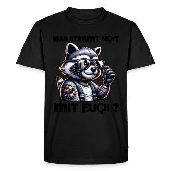 Je déteste les gens - Qu’est-ce qui ne va pas chez toi - T-shirt Premium bio Homme - noir - Devant - Nico (187cm)