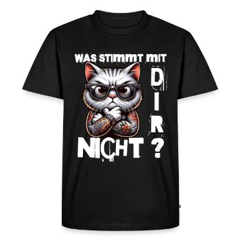 Je déteste les gens - Qu’est-ce qui ne va pas chez toi - T-shirt Premium bio Homme - noir - Devant - Nico (187cm)