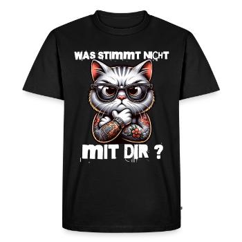 Je déteste les gens - Qu’est-ce qui ne va pas chez toi - T-shirt Premium bio Homme - noir - Devant - Nico (187cm)