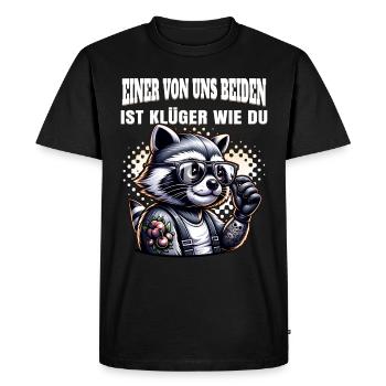 Drôle L’un de nous est plus intelligent que toi - T-shirt Premium bio Homme - noir - Devant - Nico (187cm)