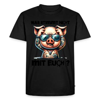 Je déteste les gens - Qu’est-ce qui ne va pas chez toi - T-shirt Premium bio Homme - noir - Devant - Nico (187cm)