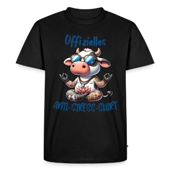 Méditation & Yoga Officiel Anti Stress - T-shirt Premium bio Homme - noir - Devant - Nico (187cm)