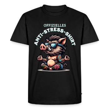 Méditation & Yoga Officiel Anti Stress - T-shirt Premium bio Homme - noir - Devant - Nico (187cm)