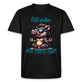Méditation & Yoga Officiel Anti Stress - T-shirt Premium bio Homme - noir - Devant - Nico (187cm)
