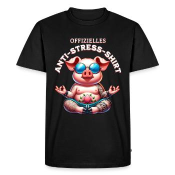 Méditation & Yoga Officiel Anti Stress - T-shirt Premium bio Homme - noir - Devant - Nico (187cm)