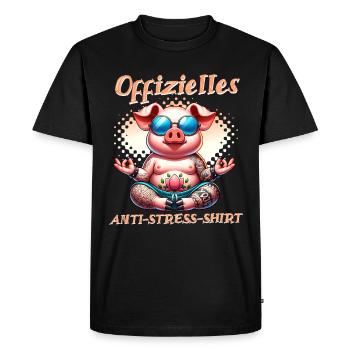 Méditation & Yoga Officiel Anti Stress - T-shirt Premium bio Homme - noir - Devant - Nico (187cm)