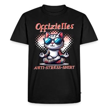 Méditation & Yoga Officiel Anti Stress - T-shirt Premium bio Homme - noir - Devant - Nico (187cm)