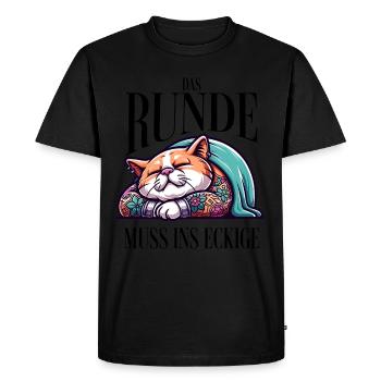 Je suis fatigué donc le rond doit dormir dans le carré - T-shirt Premium bio Homme - noir - Devant - Nico (187cm)