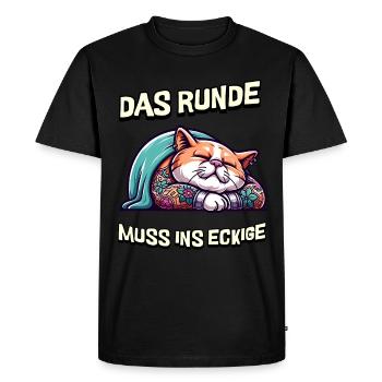 Je suis fatigué donc le rond doit dormir dans le carré - T-shirt Premium bio Homme - noir - Devant - Nico (187cm)