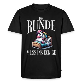 Je suis fatigué donc le rond doit dormir dans le carré - T-shirt Premium bio Homme - noir - Devant - Nico (187cm)