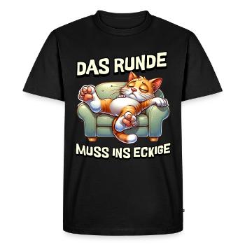 Je suis fatigué donc le rond doit dormir dans le carré - T-shirt Premium bio Homme - noir - Devant - Nico (187cm)