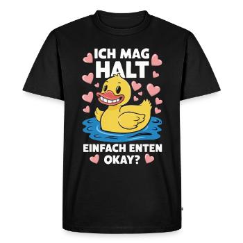 Canard colvert, canard oiseaux, canard, canard foncé, oiseau - T-shirt Premium bio Homme - noir - Devant - Nico (187cm)