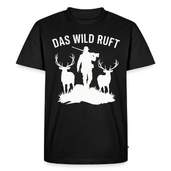 Chasseur Chasse Chasse Vêtements de chasse - T-shirt Premium bio Homme - noir - Devant - Nico (187cm)