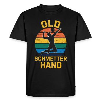 Volley-ball Volley-ball de plage Sports Joueurs de volley-ball - T-shirt Premium bio Homme - noir - Devant - Nico (187cm)