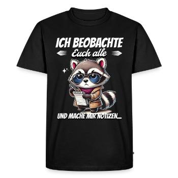 Je vous surveille tous et je prends des notes - T-shirt Premium bio Homme - noir - Devant - Nico (187cm)