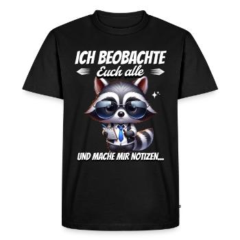 Je vous surveille tous et je prends des notes - T-shirt Premium bio Homme - noir - Devant - Nico (187cm)