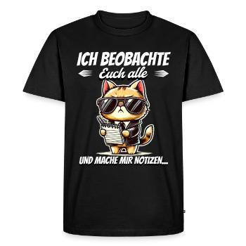 Je vous surveille tous et je prends des notes - T-shirt Premium bio Homme - noir - Devant - Nico (187cm)