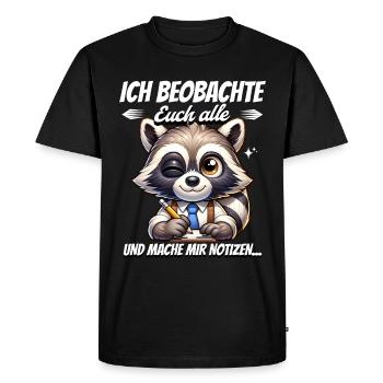 Je vous surveille tous et je prends des notes - T-shirt Premium bio Homme - noir - Devant - Nico (187cm)