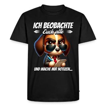 Je vous surveille tous et je prends des notes - T-shirt Premium bio Homme - noir - Devant - Nico (187cm)
