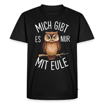 oiseau de nuit hibou hibou oiseau - T-shirt Premium bio Homme - noir - Devant - Nico (187cm)