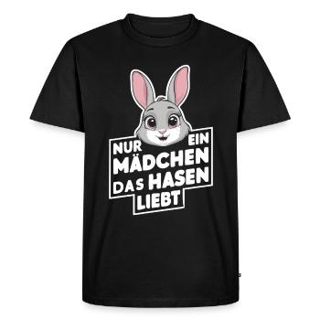 Bunny Bunnies Lapin Animal de compagnie - T-shirt Premium bio Homme - noir - Devant - Nico (187cm)