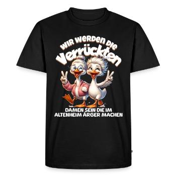 Drôle de canard Trouble Faire BFF - T-shirt Premium bio Homme - noir - Devant - Nico (187cm)