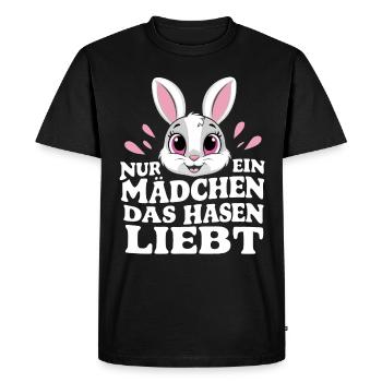 Bunny Bunnies Lapin Animal de compagnie - T-shirt Premium bio Homme - noir - Devant - Nico (187cm)